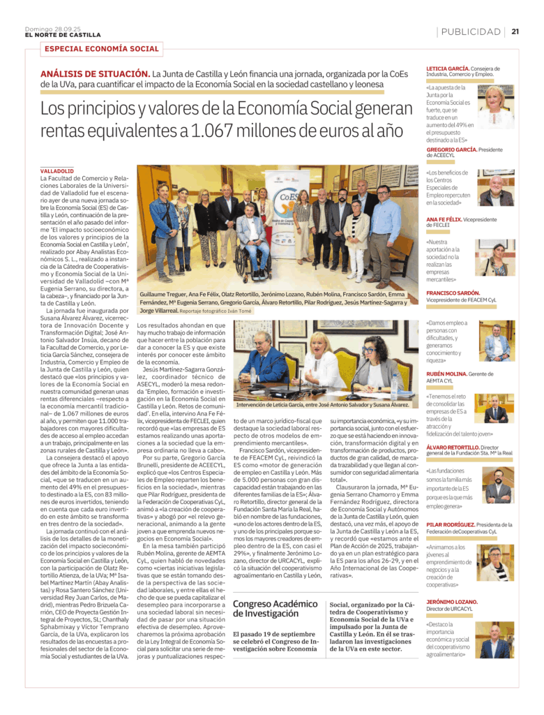 Resumen cobertura Jornada Cooperativismo Social y Economía Social 26-09-2025